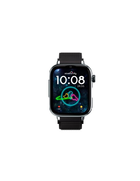 SaveFamily SaveWatch Plus 2 Reloj Inteligente para niÃ±os 4G Esfera Plata correa Tela Negra
