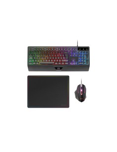Mars Gaming MCP124 teclado RatÃ³n incluido Juego USB AZERTY FrancÃ©s Negro