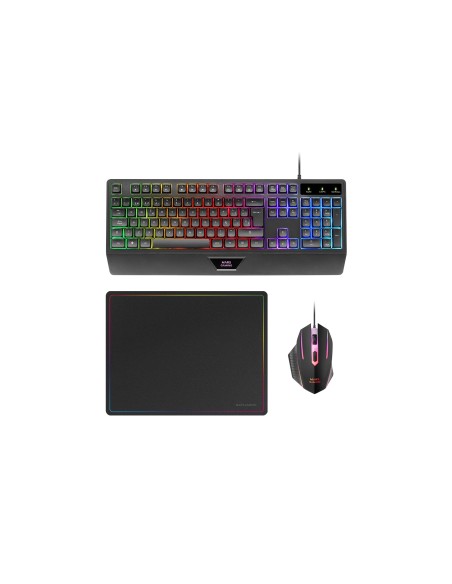 Mars Gaming MCP124 teclado RatÃ³n incluido Juego USB AZERTY FrancÃ©s Negro