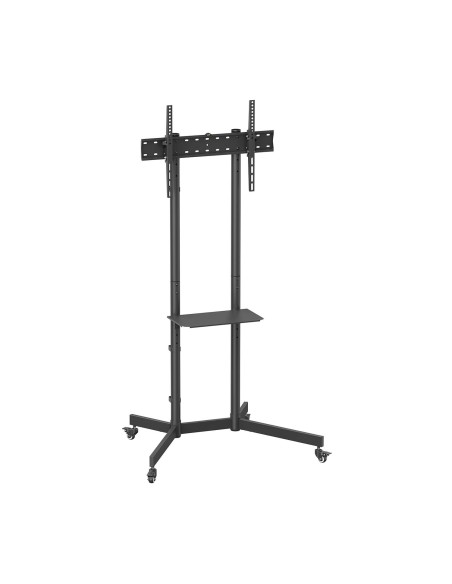 AISENS Soporte De Suelo Eco Con Rueda, Bandeja Para DVD Para Monitor/TV 45kg De 37-70, Negro