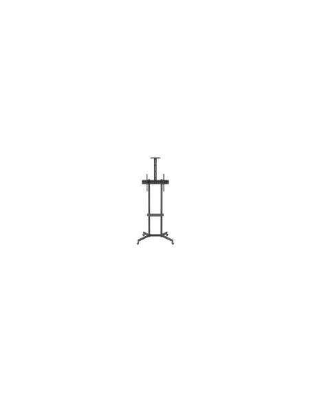 AISENS Soporte De Suelo Eco Con Rueda, Bandeja Para DVD Y Soporte De CÃ¡mara Para Monitor/TV 45kg De 37-70, Negro