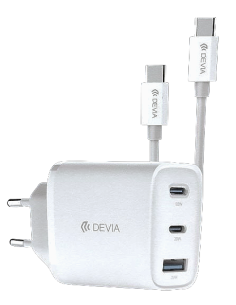 DEVIA CARGADOR EXTREME PD 65W USBA + 2 USB C BLANCO