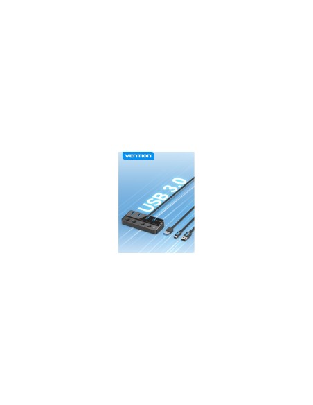 Vention Hub USB 3.0 CHWBF/ 4xUSB/ 1xUSB Tipo-C PD/ Incluye cable Carga USB Macho - USB Tipo-C Macho