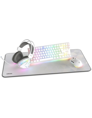 Krom NXKROMKLASS teclado RatÃ³n incluido Juego USB QWERTY InglÃ©s Blanco