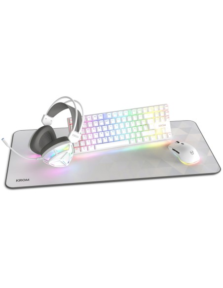 Krom NXKROMKLASS teclado RatÃ³n incluido Juego USB QWERTY InglÃ©s Blanco