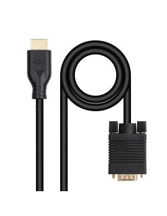 Nanocable Cable conversor VGA/M a HDMI/M, Negro, 1.8m