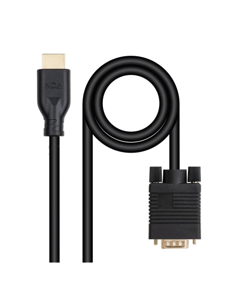 Nanocable Cable conversor VGA/M a HDMI/M, Negro, 1.8m