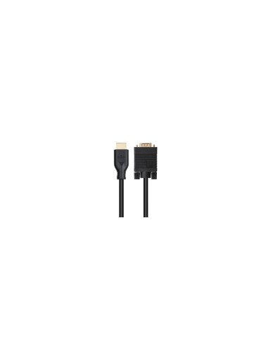 Nanocable Cable conversor VGA/M a HDMI/M, Negro, 1.8m