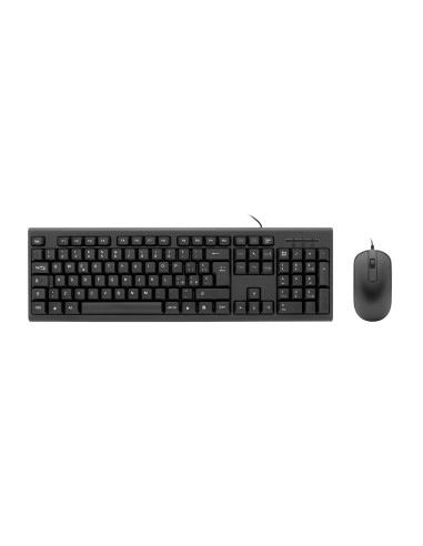 CoolBox KIT DE TECLADO+RATON USB ITALIANO MEMBRANA+OPTICO 1000 DPI RESISTENTE A SALPICADURAS