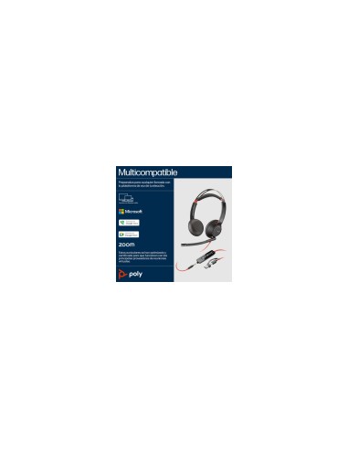 POLY Auriculares Blackwire 5220 estÃ©reo USB-C + conector de 3,5 mm + adaptador USB-C/A (paquete)