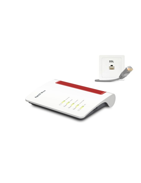Box FRITZ! 7530 AX router inalÃ¡mbrico Gigabit Ethernet Doble banda (2,4 GHz / 5 GHz) Gris, Rojo, Blanco
