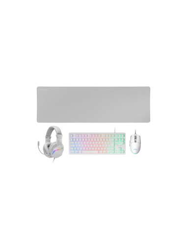 Mars Gaming MCP-RGB3 teclado RatÃ³n incluido Juego USB QWERTY EspaÃ±ol Blanco