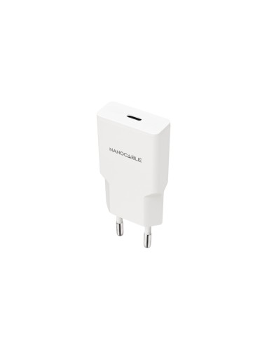 Nanocable Cargador USB-C/PD 20W, Blanco