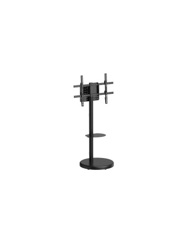 AISENS Soporte de suelo con rueda, bandeja para DVD para monitor/TV 50kg de 37-86, Negro