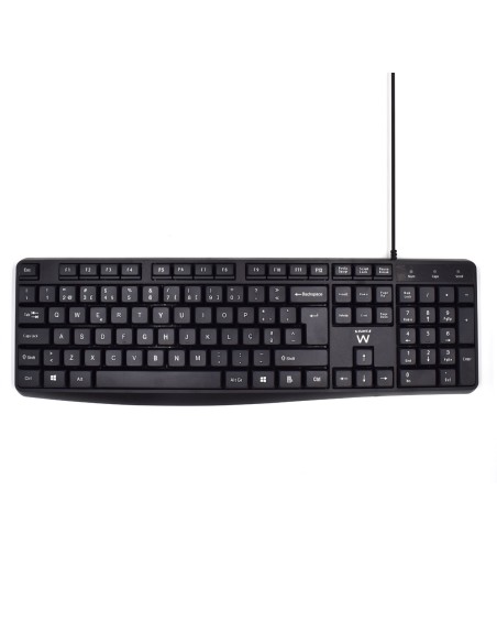 Ewent EW3002 teclado Oficina USB QWERTY PortuguÃ©s Negro