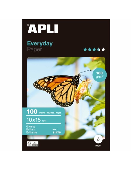 APLI 11476 papel fotogrÃ¡fico Blanco Brillo