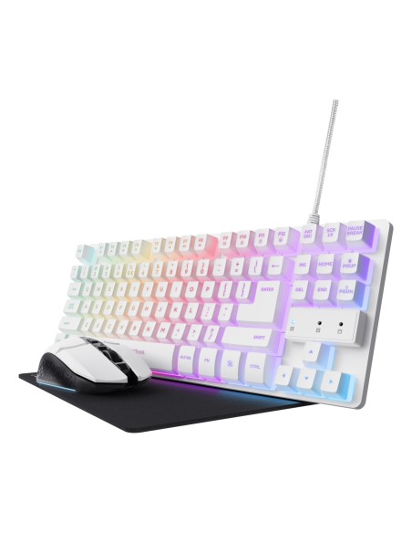 Trust GXT 794W teclado RatÃ³n incluido Juego USB QWERTY InglÃ©s de EE. UU. Blanco