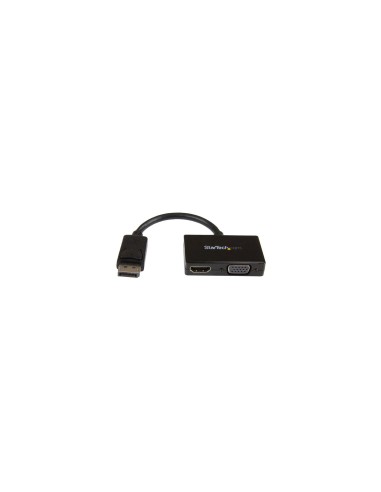 StarTech.com Adaptador DP de Audio/VÃÂ­deo para Viajes - Conversor DisplayPort a HDMI o VGA - 1920x1200 1080p Negro