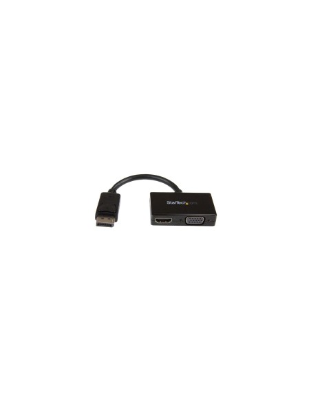 StarTech.com Adaptador DP de Audio/VÃÂ­deo para Viajes - Conversor DisplayPort a HDMI o VGA - 1920x1200 1080p Negro