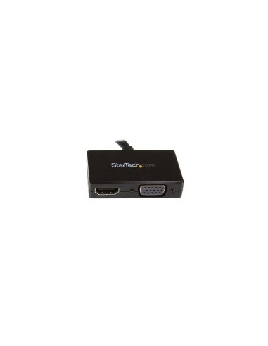StarTech.com Adaptador DP de Audio/VÃÂ­deo para Viajes - Conversor DisplayPort a HDMI o VGA - 1920x1200 1080p Negro