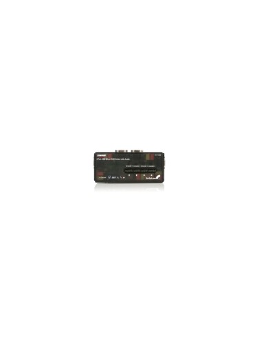 StarTech.com Juego de Conmutador Switch KVM 4 Puertos VÃÂ­deo VGA USB 2.0 con Cables y Audio - Negro