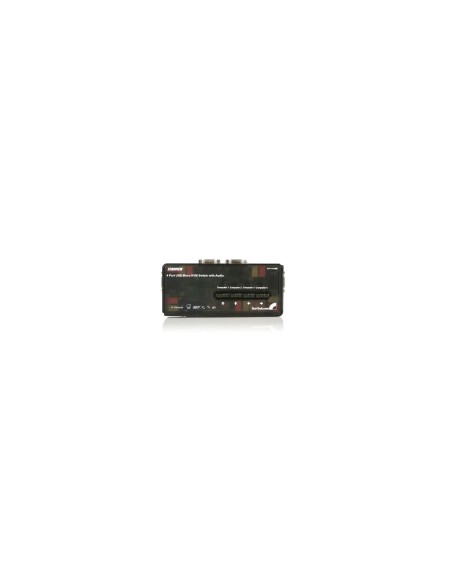 StarTech.com Juego de Conmutador Switch KVM 4 Puertos VÃÂ­deo VGA USB 2.0 con Cables y Audio - Negro