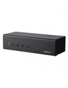 StarTech.com Switch Conmutador KVM de 4 Puertos DVI con Enlace Doble y VÃÂ­deo Doble - 4K 60Hz - KVM que Cumple con TAA