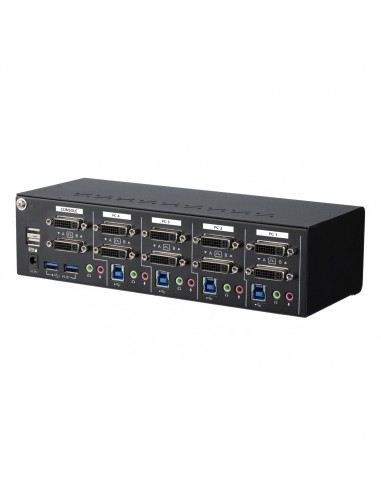 StarTech.com Switch Conmutador KVM de 4 Puertos DVI con Enlace Doble y VÃÂ­deo Doble - 4K 60Hz - KVM que Cumple con TAA