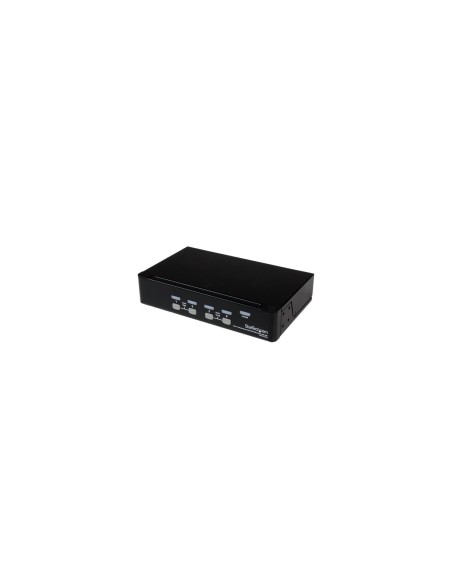 StarTech.com Conmutador Switch KVM 4 Puertos de VÃÂ­deo VGA USB 2.0 - 1U Rack Estante Negro