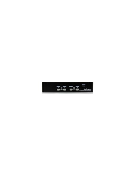 StarTech.com Conmutador Switch KVM 4 Puertos de VÃÂ­deo VGA USB 2.0 - 1U Rack Estante Negro