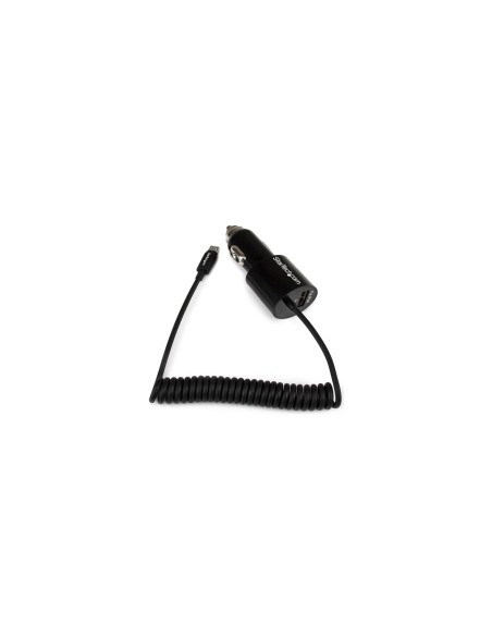 StarTech.com Cargador USB de 2 Puertos para Coche con Cable Micro USB y puerto USB - Negro
