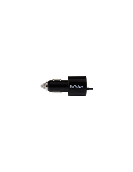 StarTech.com Cargador USB de 2 Puertos para Coche con Cable Micro USB y puerto USB - Negro