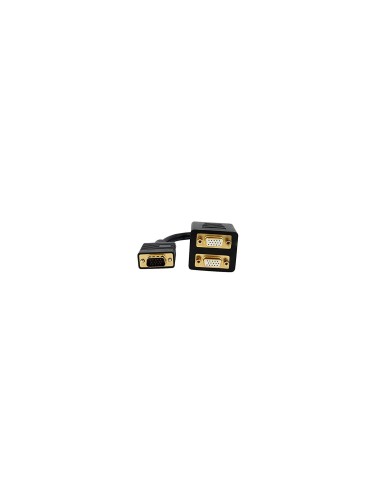 StarTech.com Cable de 30cm Duplicador Divisor de VÃÂ­deo VGA de 2 puertos Salidas Compacto - Bifurcador - negro