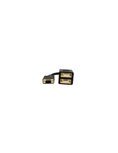 StarTech.com Cable de 30cm Duplicador Divisor de VÃÂ­deo VGA de 2 puertos Salidas Compacto - Bifurcador - negro
