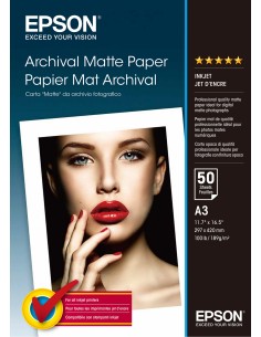 Papel Epson Archival Matte Paper, DIN A3, 189 g/mÂ², 50 hojas C13S041344
