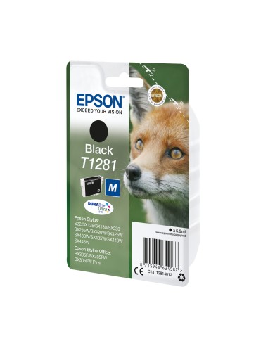 Cartucho Epson Fox T1281 etiqueta RF negro C13T12814022