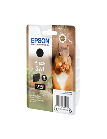 Cartucho Epson Squirrel Singlepack Black 378 Claria Photo HD Ink C13T37814010