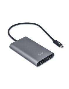 Adaptador de cable i-tec thunderbolt 3 dual displayport gris TB3DUAL4KDP 2