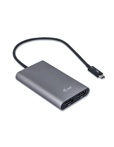 Adaptador de cable i-tec thunderbolt 3 dual displayport gris TB3DUAL4KDP