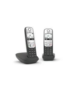 Gigaset A690 Duo TelÃ©fono analÃ³gico Identificador de llamadas Negro, Plata