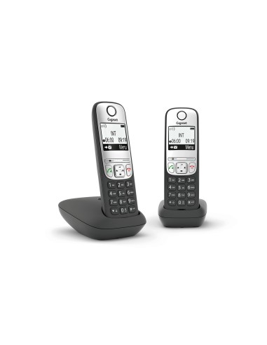 Gigaset A690 Duo TelÃ©fono analÃ³gico Identificador de llamadas Negro, Plata