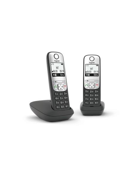 Gigaset A690 Duo TelÃ©fono analÃ³gico Identificador de llamadas Negro, Plata