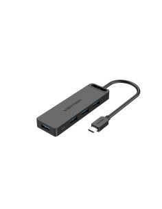 Vention TGKBB hub de interfaz USB 3.2 Gen 1 (3.1 Gen 1) Type-C 5000 Mbit/s Negro