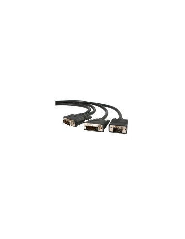 StarTech.com Cable de 1,8m Multiplicador de VÃÂ­deo DVI-I Macho a DVI-D Macho + HD15 VGA Macho para Monitor - Splitter Negro