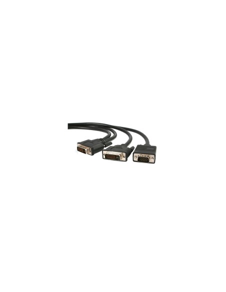 StarTech.com Cable de 1,8m Multiplicador de VÃÂ­deo DVI-I Macho a DVI-D Macho + HD15 VGA Macho para Monitor - Splitter Negro
