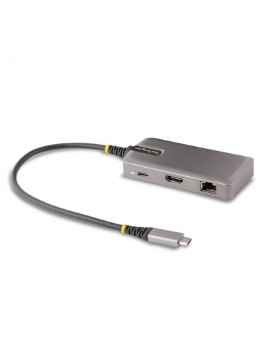 StarTech.com Adaptador Multipuertos USB-C - Docking Station USB Tipo C HDMI 4K60 - Hub LadrÃ³n USB 3.0 de 2 Puertos - Entrega de