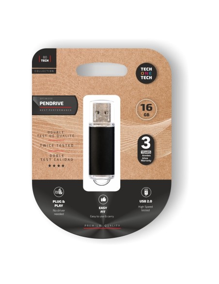 TECH ONE TECH TEC3006-16 unidad flash USB 16 GB USB tipo A 2.0 Negro