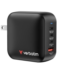 Verbatim Mini GaN Charger 100W Universal Negro Corriente alterna Carga rÃ¡pida Interior