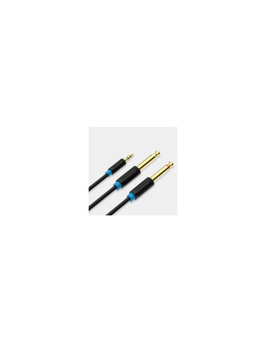 Vention Cable EstÃ©reo BACBI/ Jack 3.5 Macho - 2x Jack 6.5 Macho/ 3m/ Negro