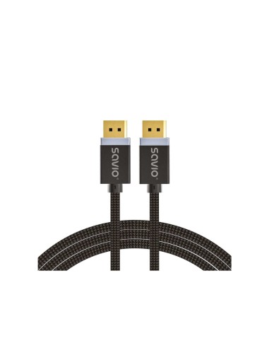 Savio DisplayPort cable 2 m Black CL-166 Negro